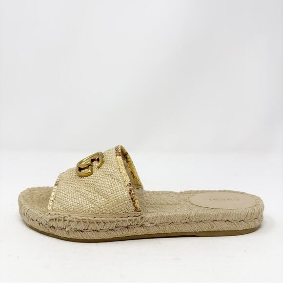 Gucci GG Marmont Raffia Espadrille Slides Size 38 - Picture 7 of 11